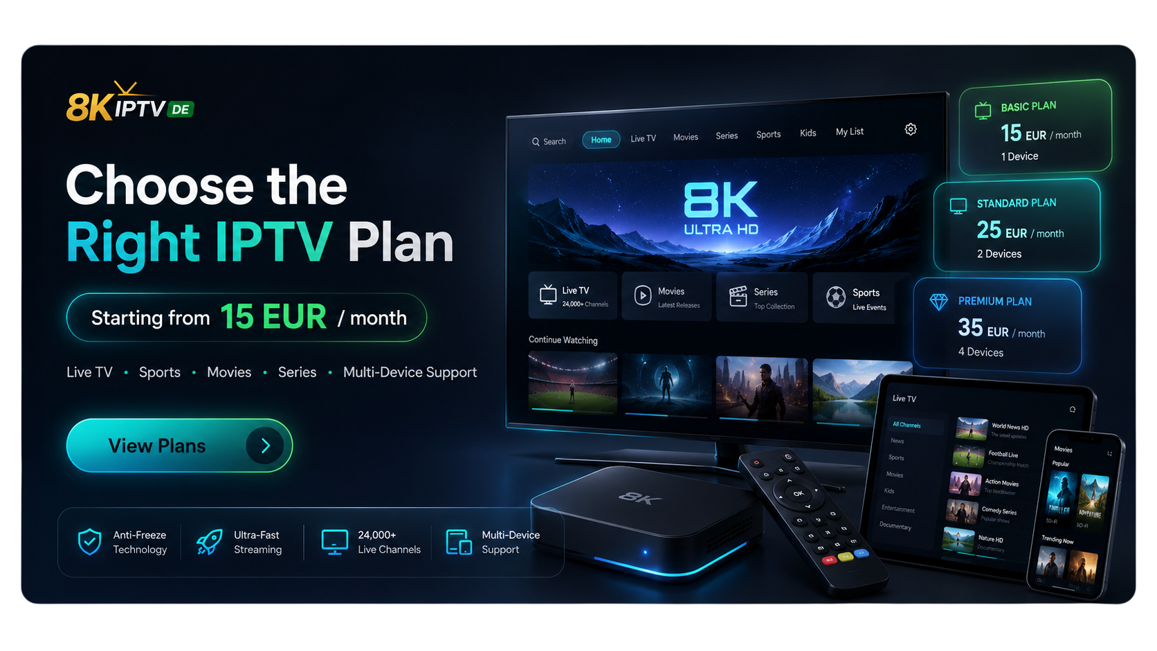 pricing primuim iptv Pricing 8kiptvde 8kiptv iptv plans live tv IPTV FAQ Germany