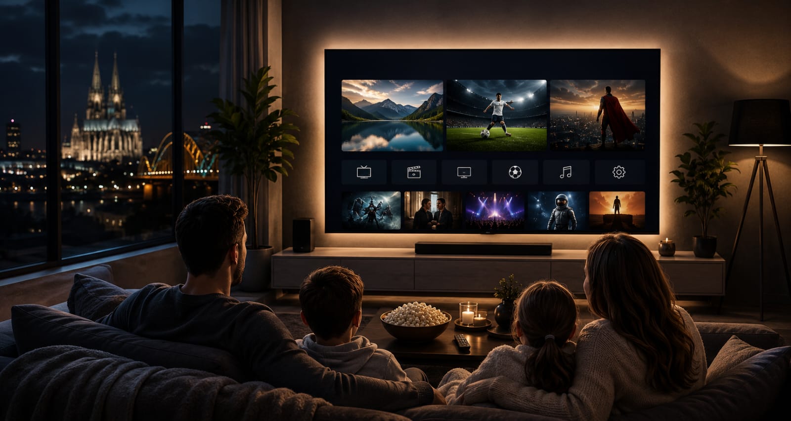 Moderne Streaming-Umgebung mit Fernseher und rechtlichem Leitfaden als Platzhalterbild