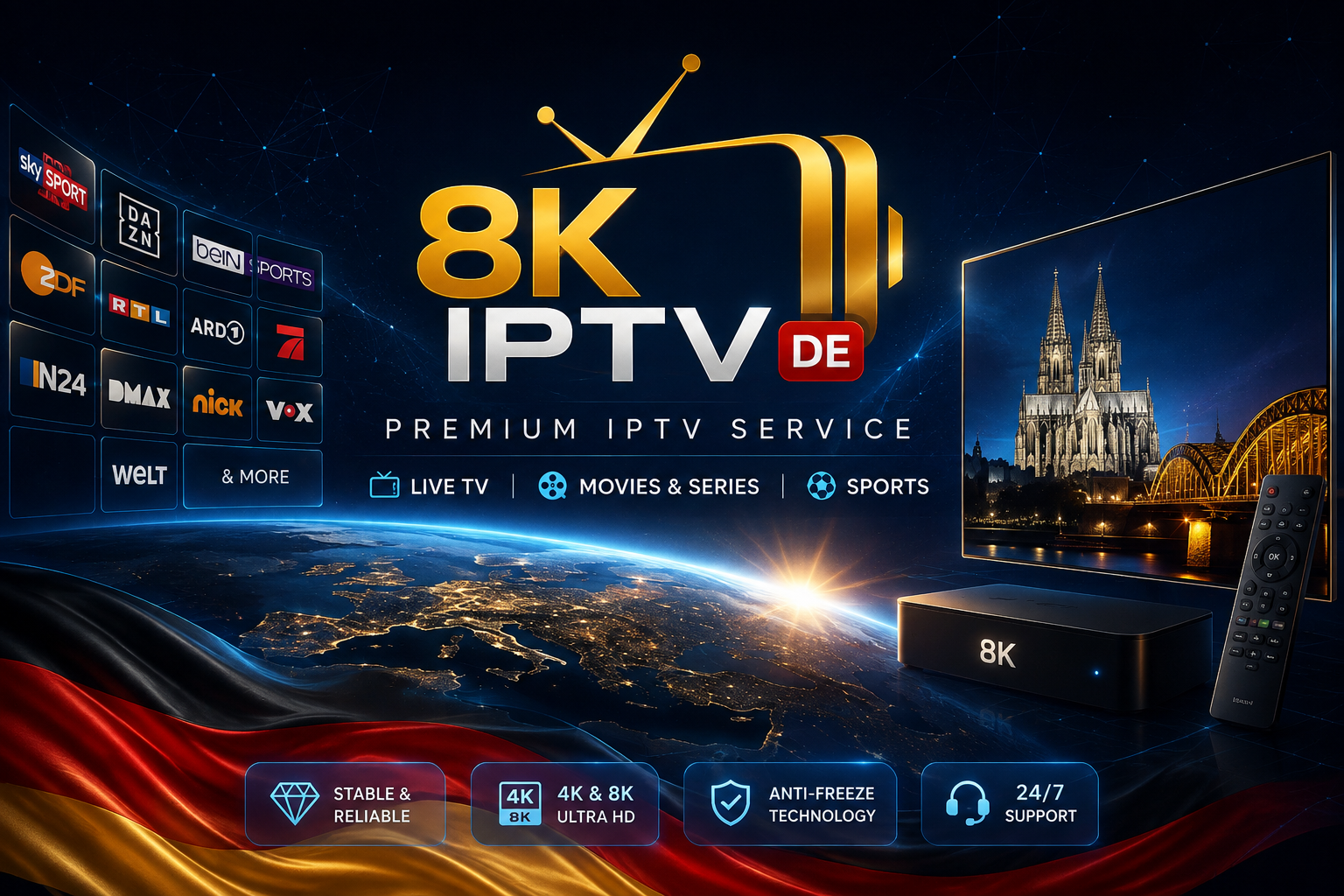 8K IPTV Germany 2026 – IPTV Streaming for Smart TV, Fire TV and Android TV