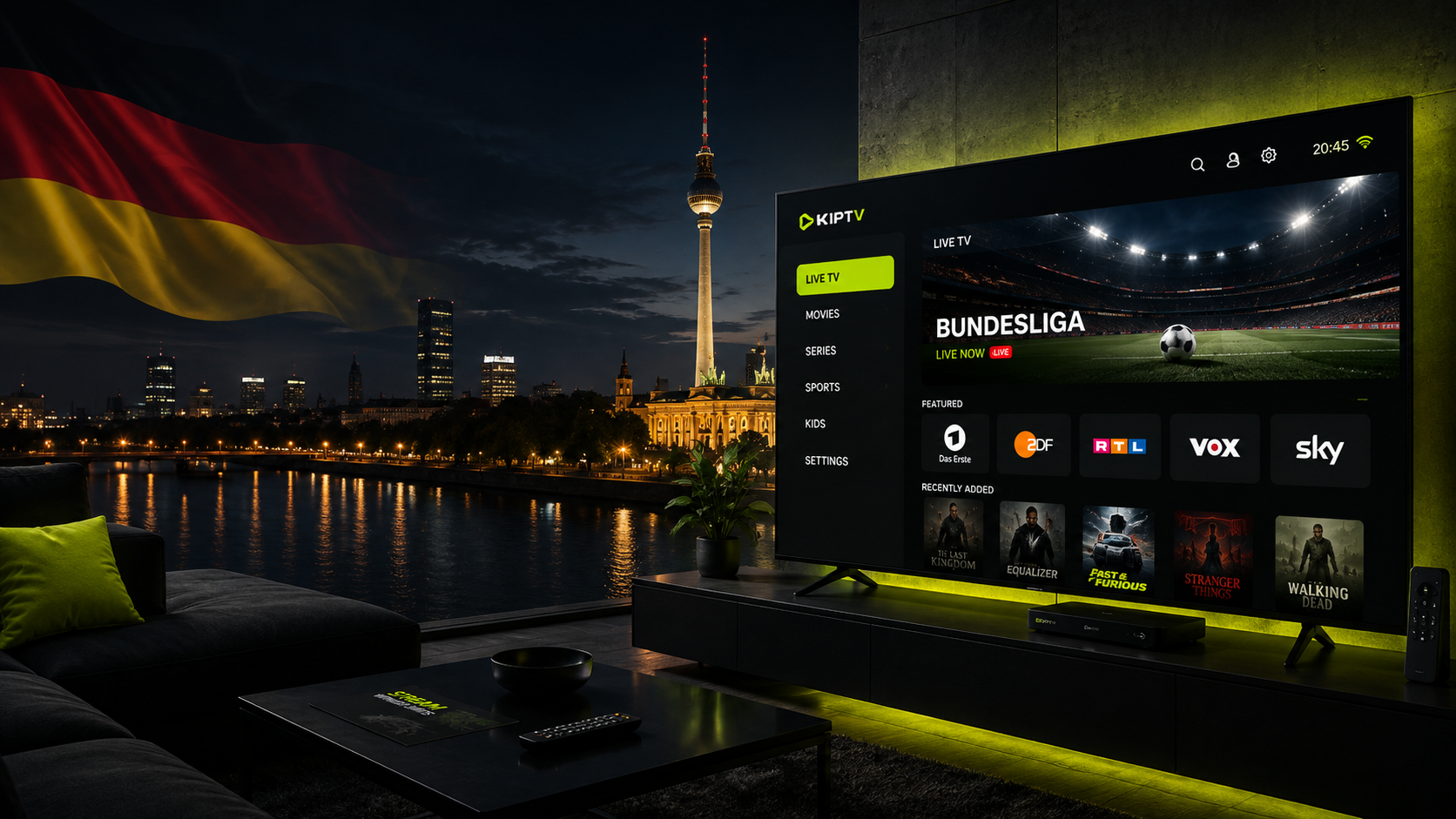 IPTV Germany streaming on a modern Smart TV