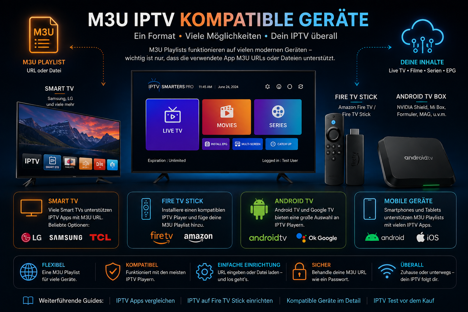 M3U IPTV auf Smart TV Fire TV und Android TV