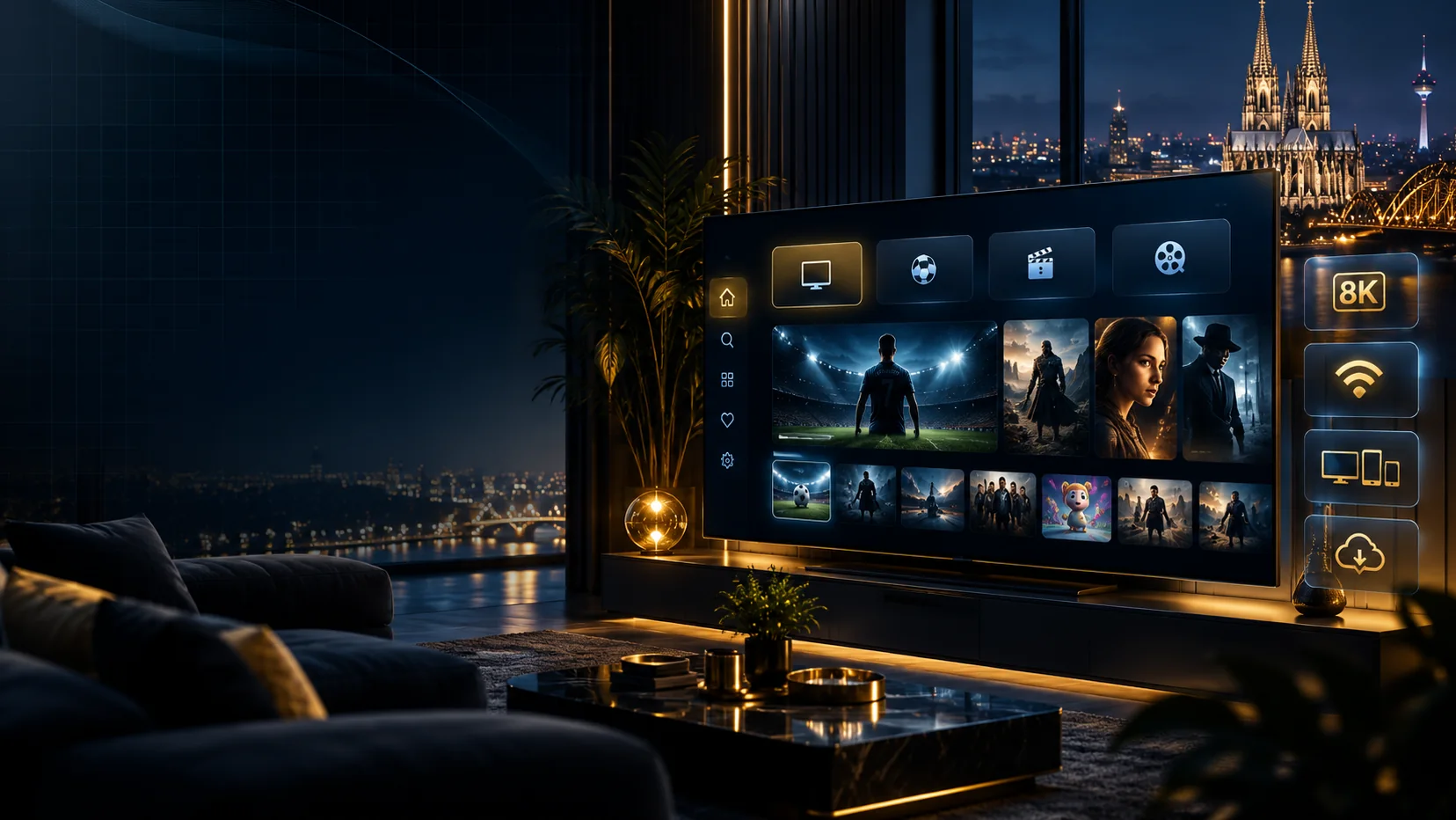 8K IPTV Germany Gold IPTV premium setup with live TV sports movies and series